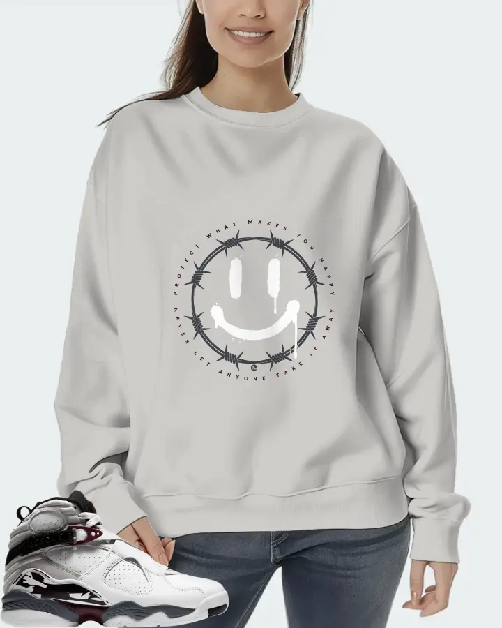 Jordan 8 Retro Sneaker Matching Grey Sweatshirt (PROTECT) - View 5