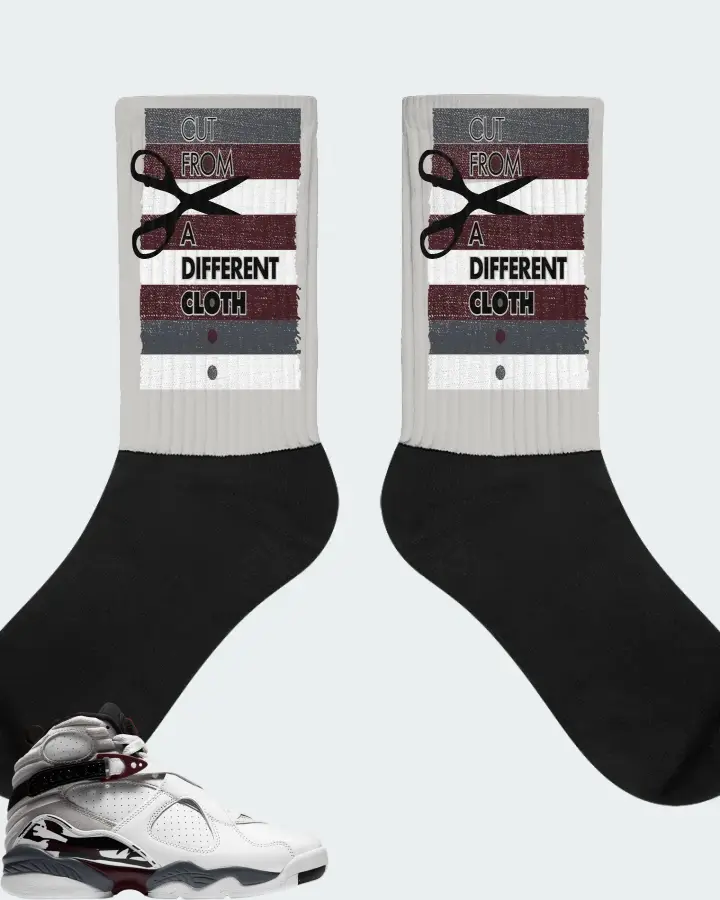 Jordan 8 Retro Sneaker Matching Grey Socks - Cut From a Different Cloth