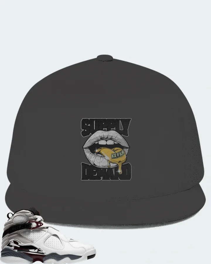 Jordan 8 Retro Sneaker Matching Dark Grey Hat (Supply Demand) - View 1