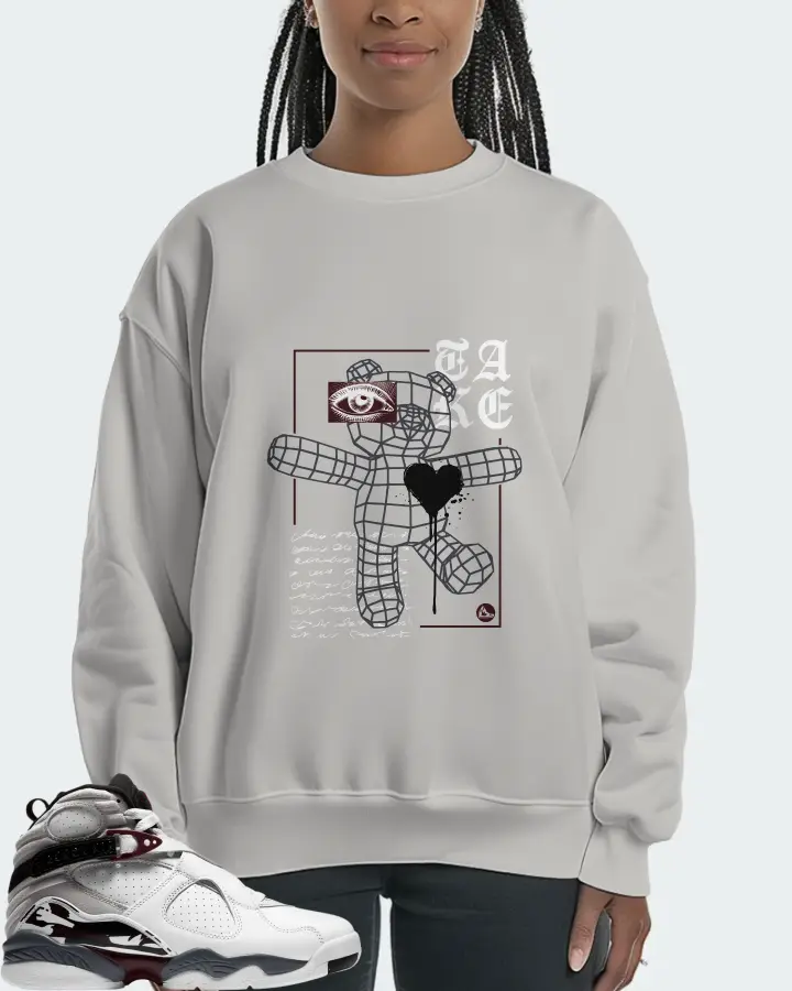 Jordan 8 Retro Sneaker Matching Grey Sweatshirt (TAKE) - View 3