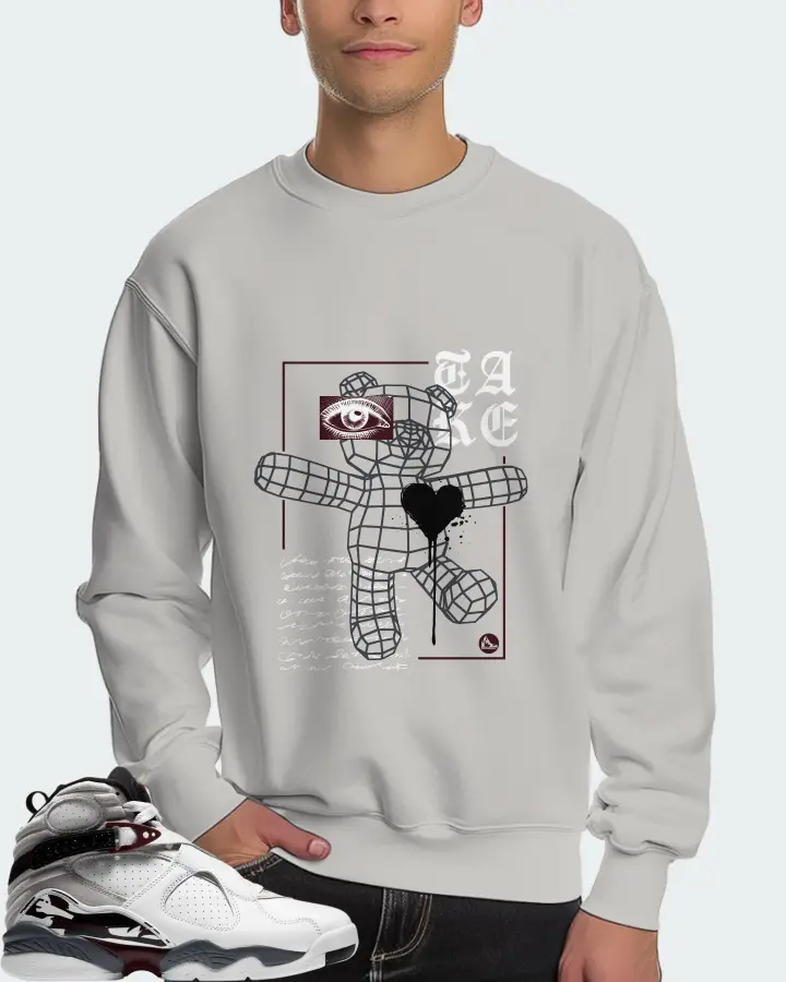 Jordan 8 Retro Sneaker Matching Grey Sweatshirt (TAKE) - View 4