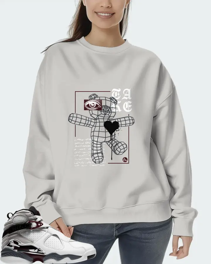 Jordan 8 Retro Sneaker Matching Grey Sweatshirt (TAKE) - View 5