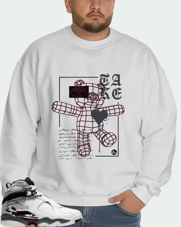Jordan 8 Retro Sneaker Matching White Sweatshirt (TAKE) - View 6