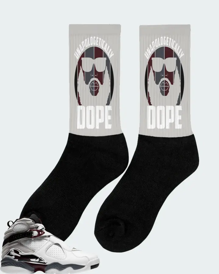 Jordan 8 Retro Sneaker Matching Grey Socks (UNAPOLOGETICALLY DOPE Man) - View 3