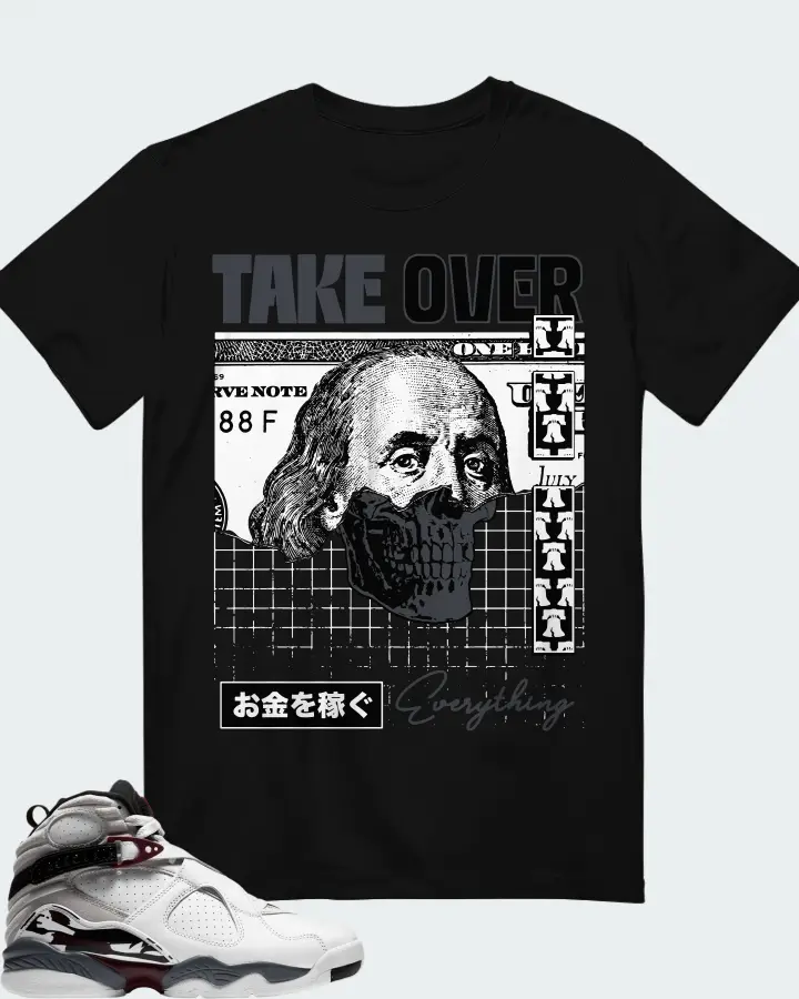 Jordan 8 Retro Sneaker Matching Black T-Shirt - Take Over