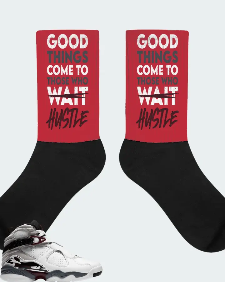Jordan 8 Retro Sneaker Matching Red Socks (Good Things Come) - View 1