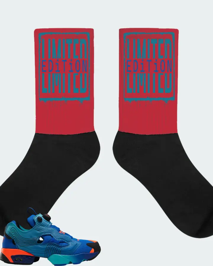Reebok Instapump Fury Sneaker Matching Red Socks - LIMITED EDITION
