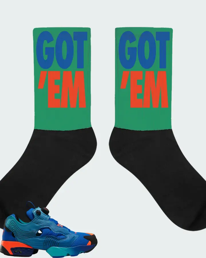 Reebok Instapump Fury Sneaker Matching Kelly Green Socks - Got Em