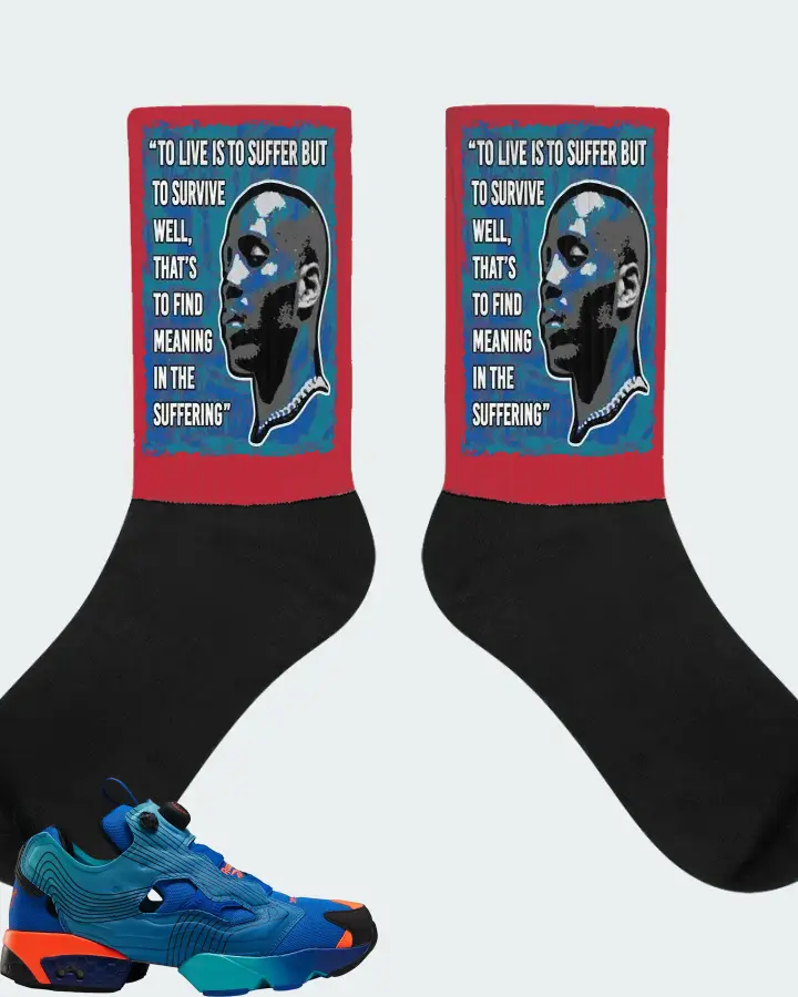 Reebok Instapump Fury Sneaker Matching Red Socks - DMX Suffer Quote