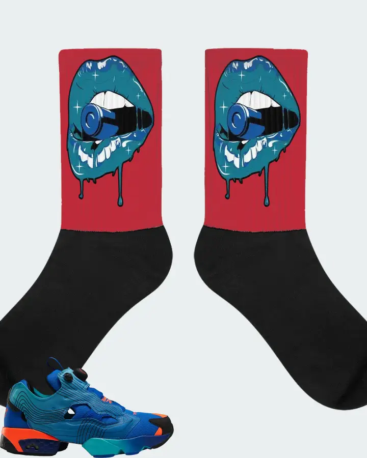 Reebok Instapump Fury Sneaker Matching Red Socks - Kiss of Death