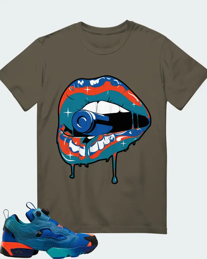 Reebok Instapump Fury Sneaker Matching Army T-Shirt - Kiss of Death