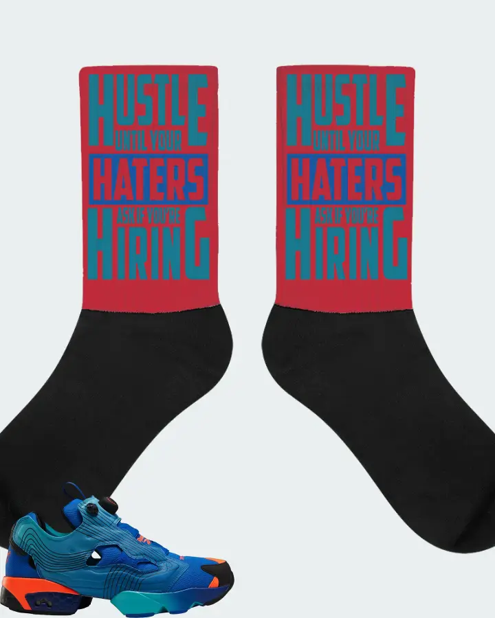 Reebok Instapump Fury Sneaker Matching Red Socks - HUSTLE UNTIL YOUR HATERS