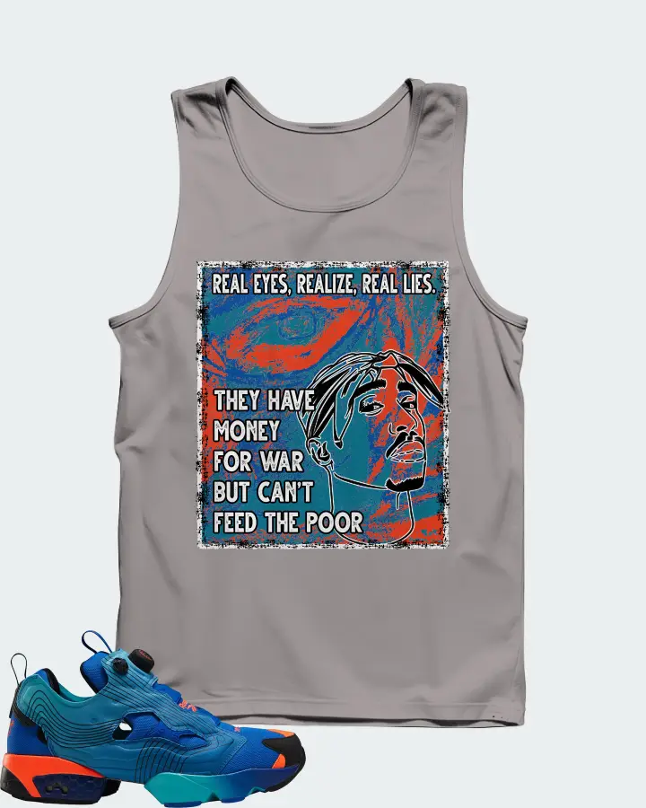 Reebok Instapump Fury Sneaker Matching Grey Tank Top - TUPAC Real Eyes Realize Real Lies