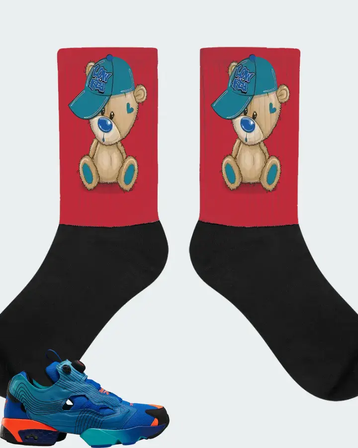 Reebok Instapump Fury Sneaker Matching Red Socks - LOW KEY BEAR