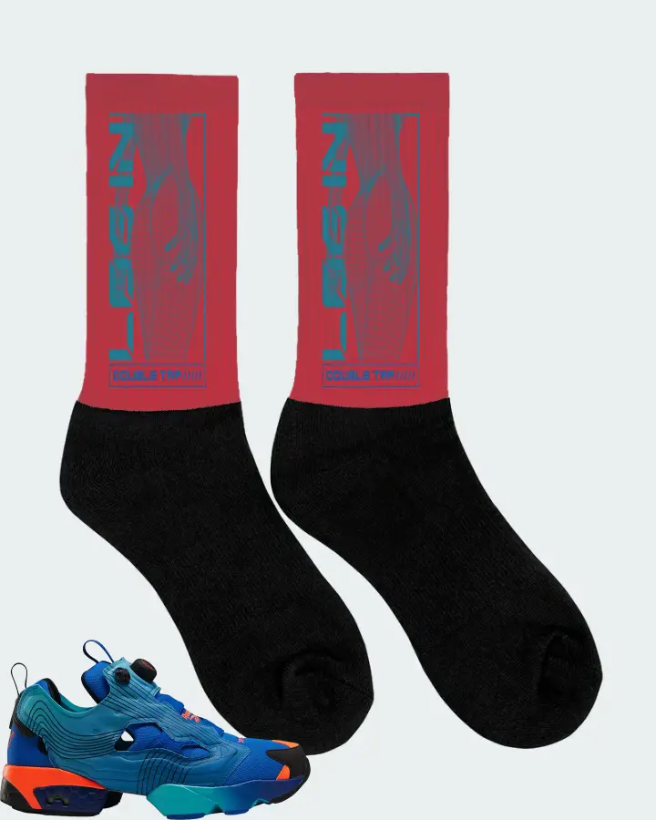 Reebok Instapump Fury Sneaker Matching Red Socks (LOGIN) - View 2