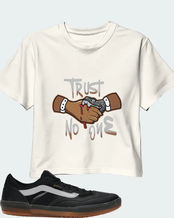 Vans AVE Pro Sneaker Matching Ecru White Crop Top - Trust No One