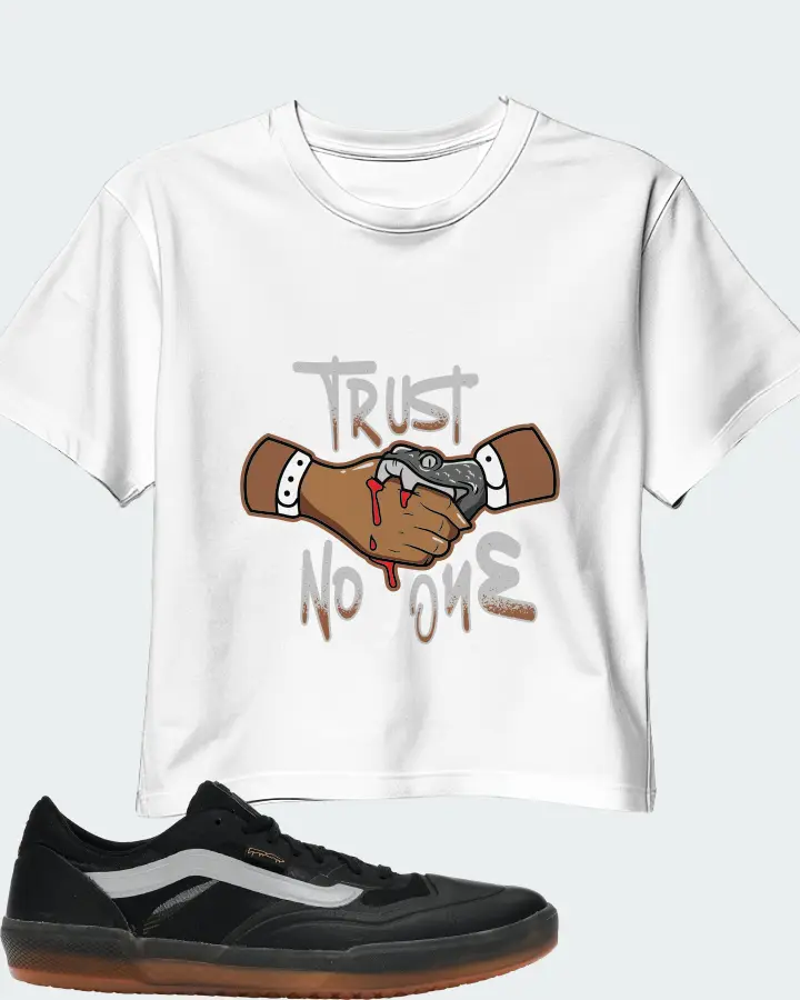 Vans AVE Pro Sneaker Matching White Crop Top - Trust No One
