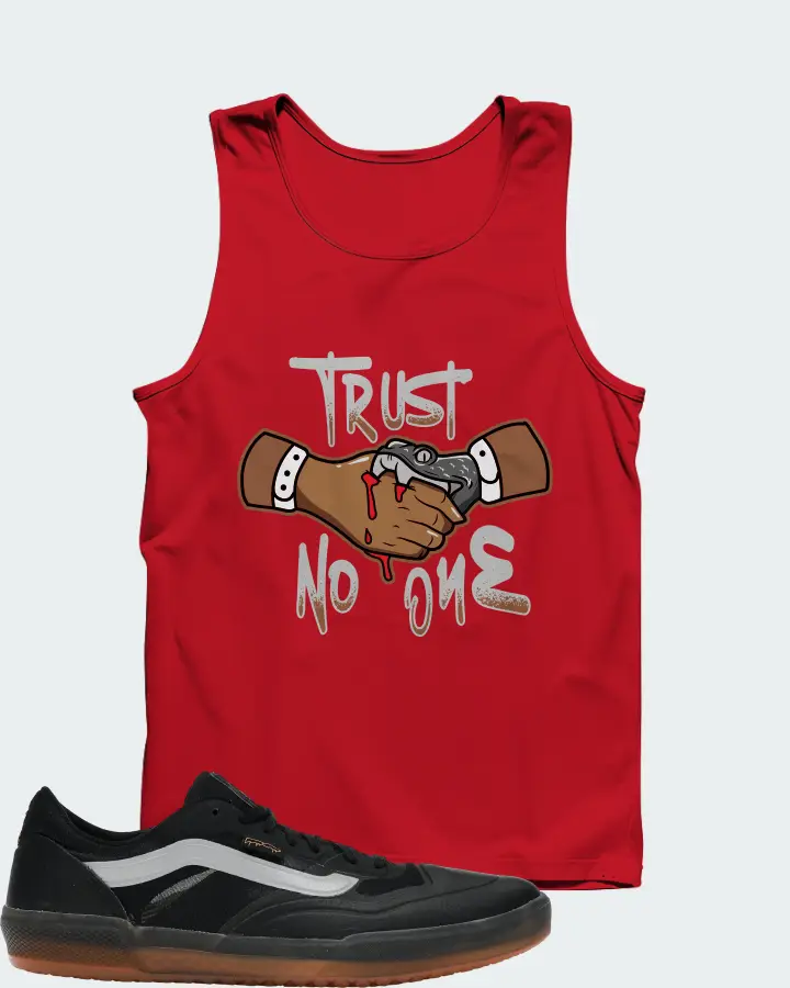 Vans AVE Pro Sneaker Matching Red Tank Top - Trust No One