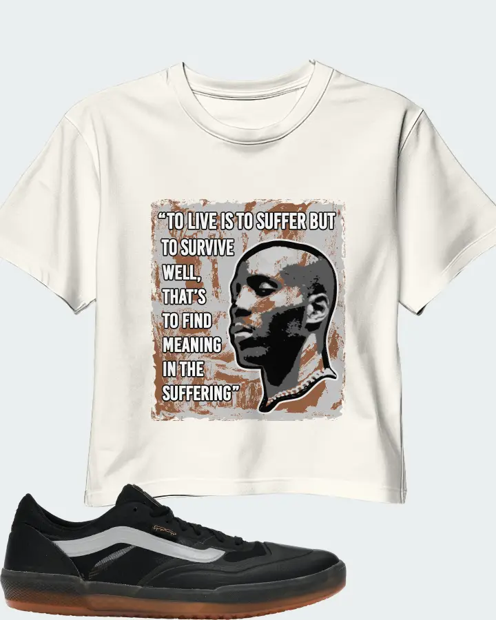 Vans AVE Pro Sneaker Matching Ecru White Crop Top - DMX Suffer Quote