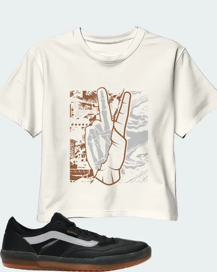 Vans AVE Pro Sneaker Matching Ecru White Crop Top - Peace of mind