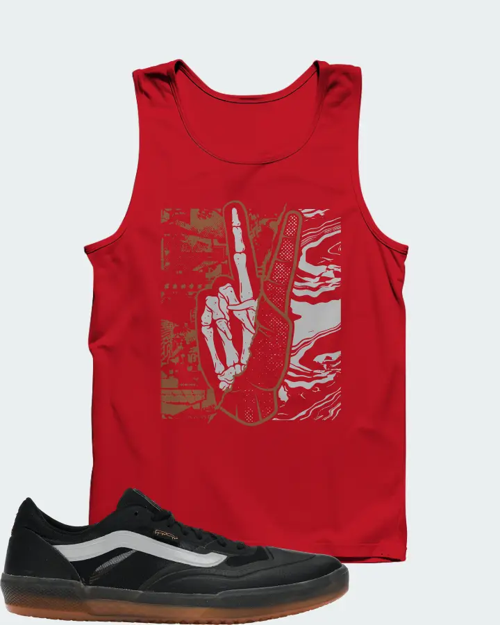 Vans AVE Pro Sneaker Matching Red Tank Top - Peace of mind