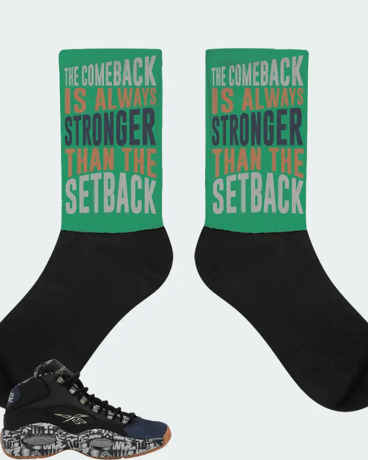 Reebok Question Mid Sneaker Matching Kelly Green Socks - The Comeback