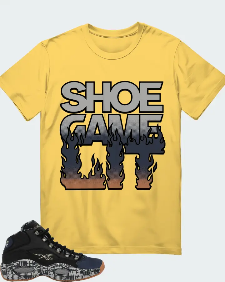 Reebok Question Mid Sneaker Matching Yellow T-Shirt - Shoe Game Lit Refreshed