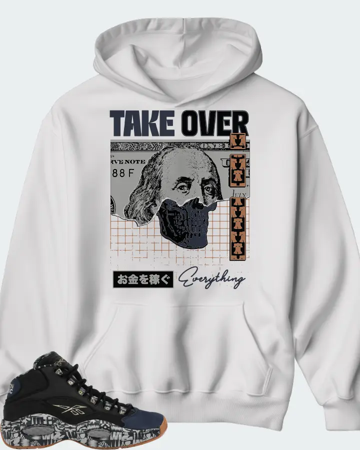 Reebok Question Mid Sneaker Matching White Hoodie - Take Over