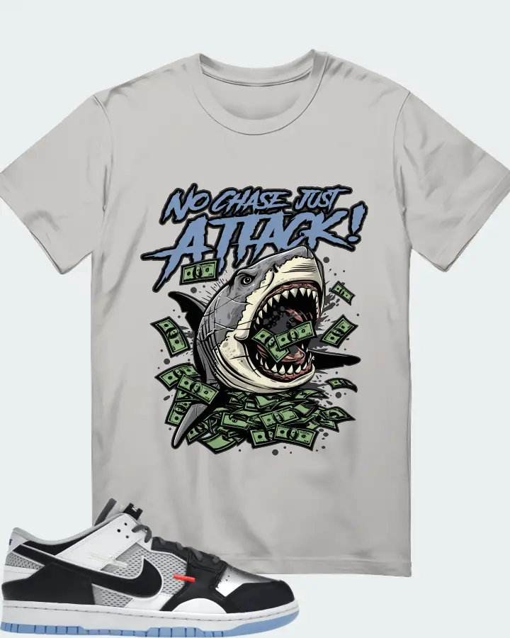 Nike Dunk Low Scrap Black Neutral Grey University Blue White Matching T-Shirt