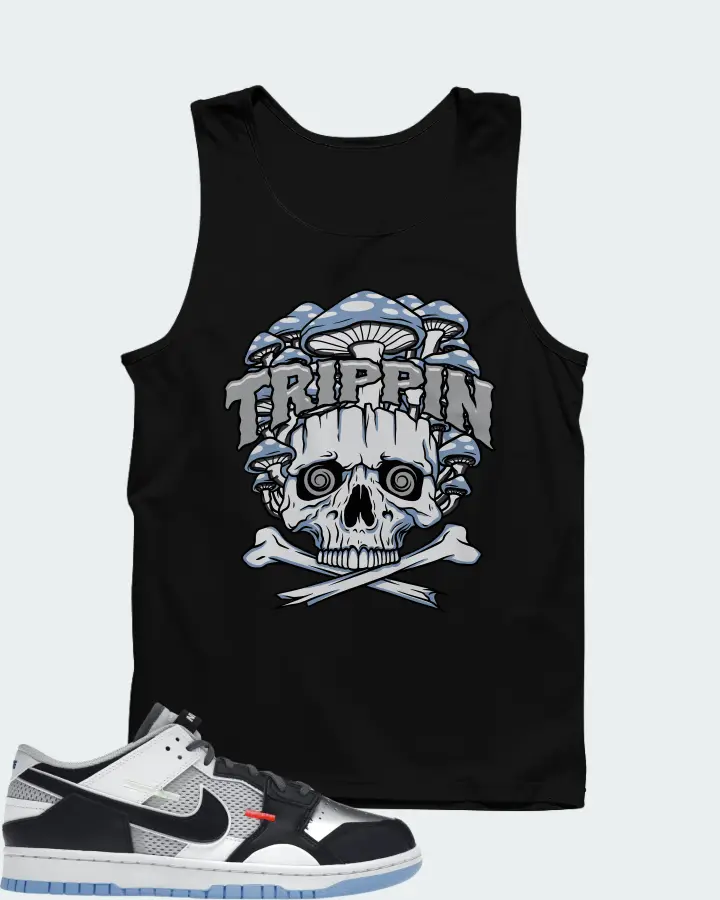 Nike Dunk Low Scrap Black Neutral Grey University Blue White Matching Tank Top