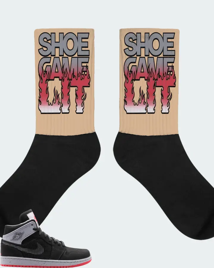 Jordan 1 Retro 89 Sneaker Matching Cream Socks - Shoe Game Lit Refreshed