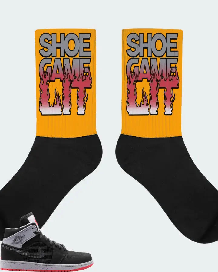 Jordan 1 Retro 89 Sneaker Matching Gold Socks - Shoe Game Lit Refreshed