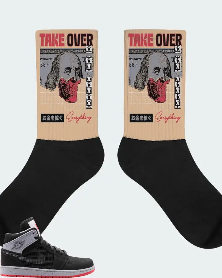 Jordan 1 Retro 89 Sneaker Matching Cream Socks - Take Over