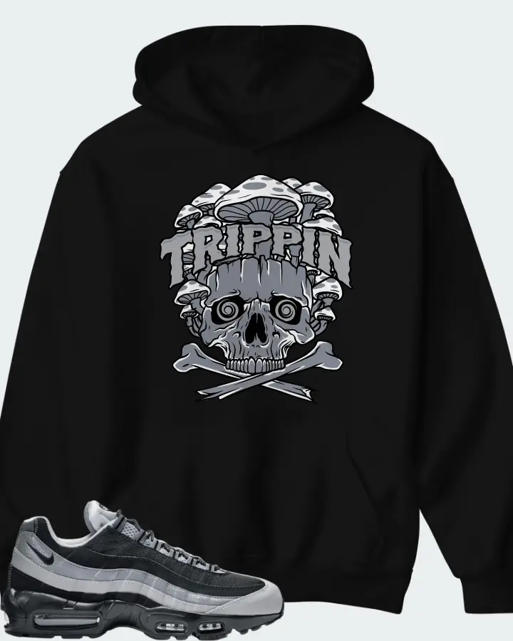 Nike Air Max 95 Black Wolf Grey Cool Grey Matching Hoodie