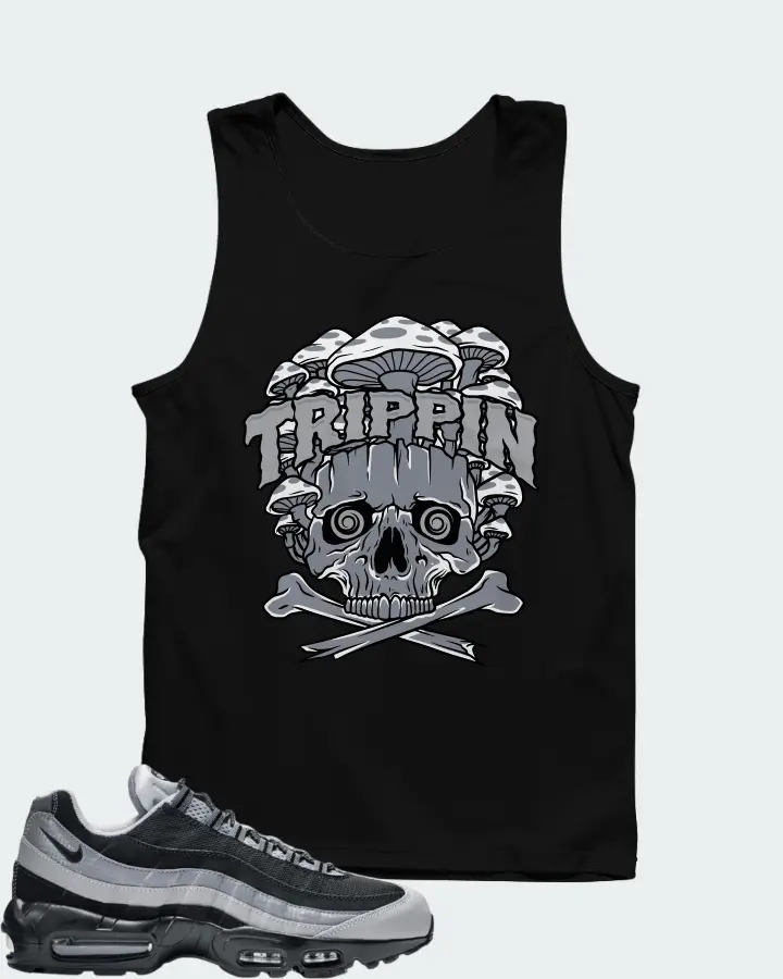 Nike Air Max 95 Black Wolf Grey Cool Grey Matching Tank Top