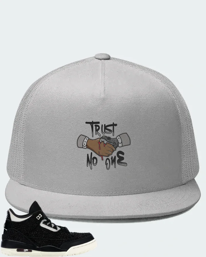 Jordan 3 Retro Sneaker Matching White Hat - Trust No One