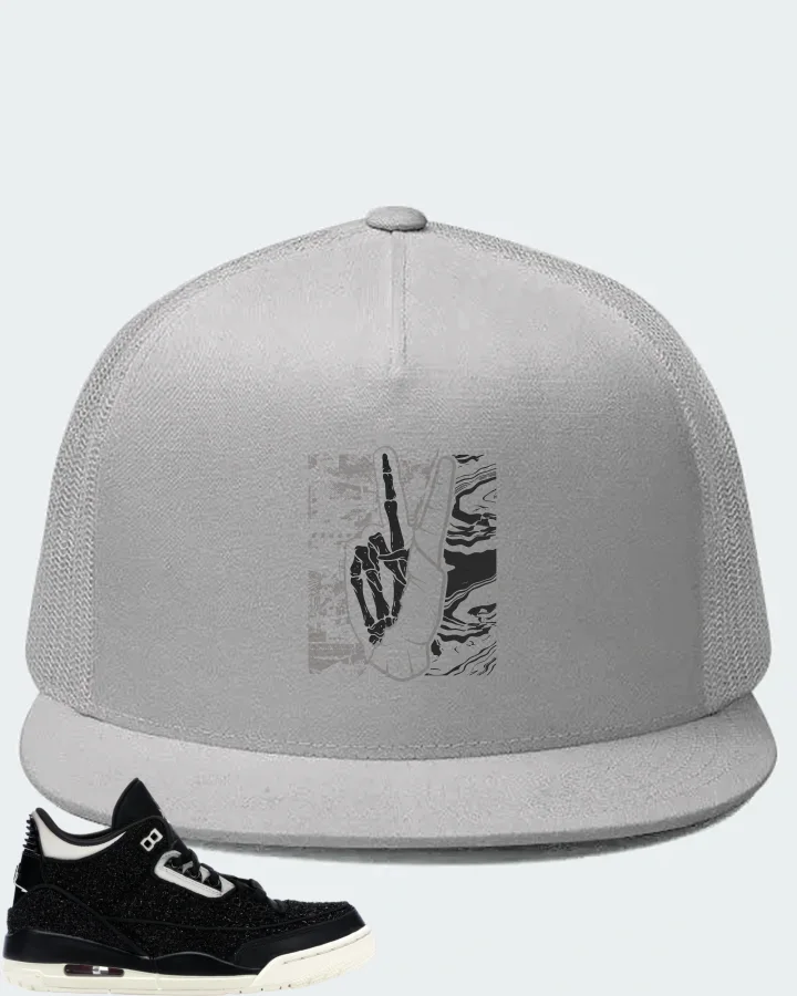 Jordan 3 Retro Sneaker Matching White Hat - Peace of mind