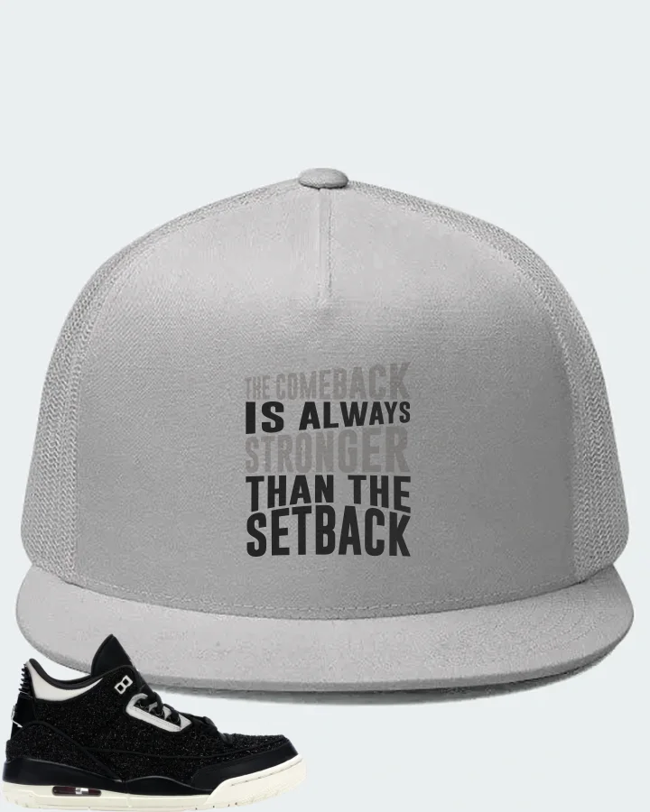 Jordan 3 Retro Sneaker Matching White Hat - The Comeback