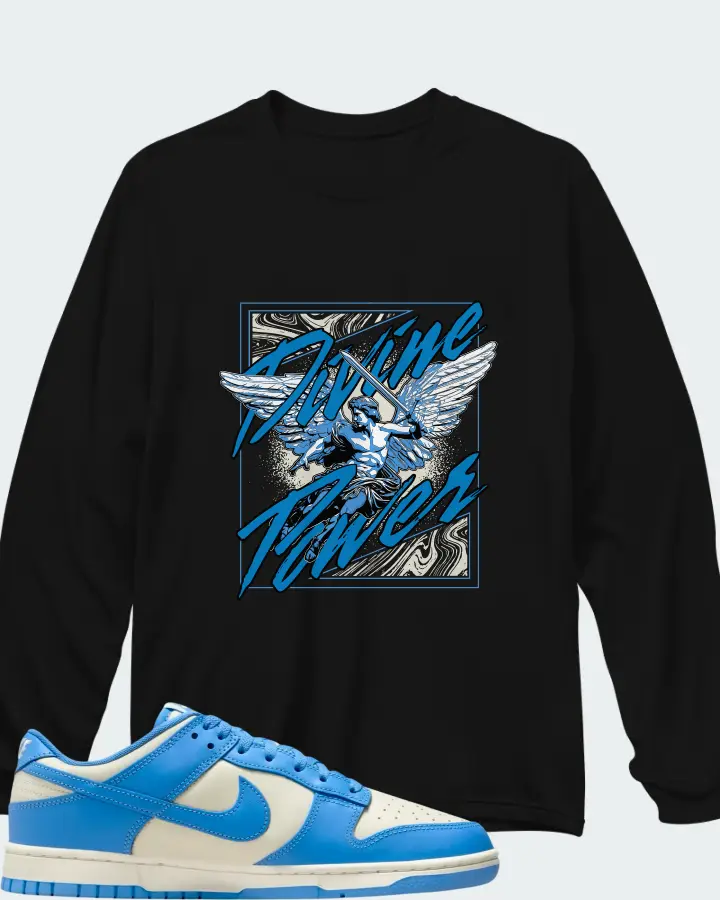 Nike Dunk Low Coconut Milk University Blue Matching Long Sleeve T-Shirt