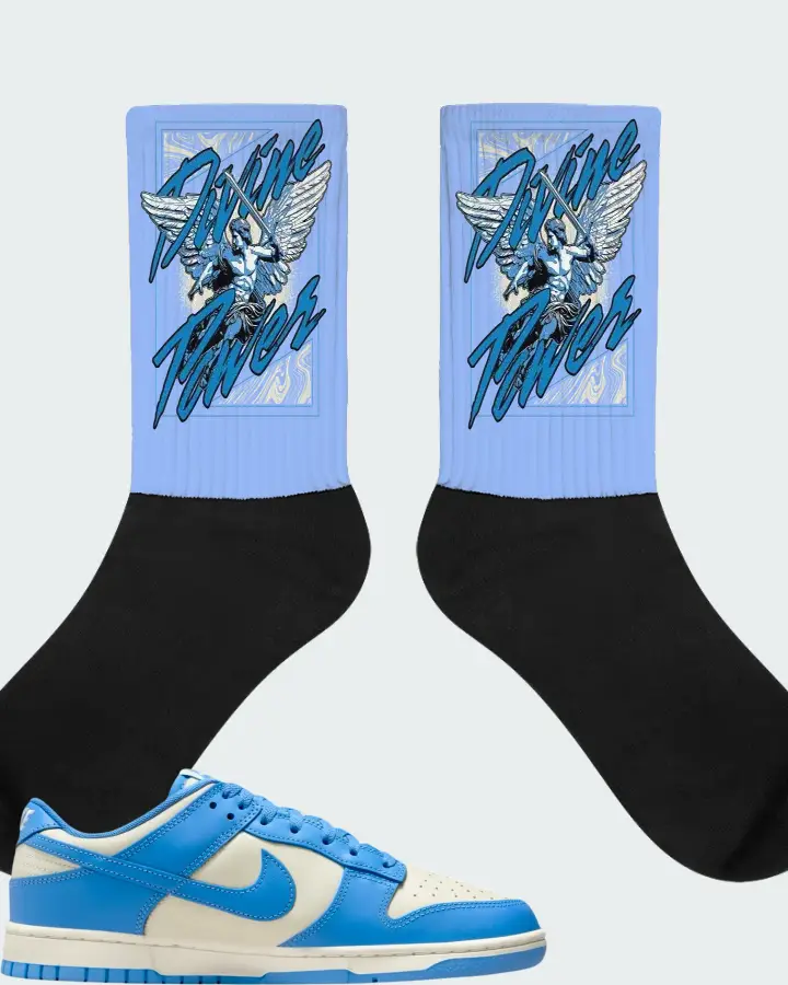 Nike Dunk Low Coconut Milk University Blue Matching Socks