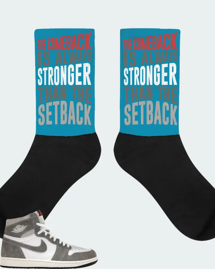 Jordan 1 Retro High OG Sneaker Matching Aqua Socks - The Comeback