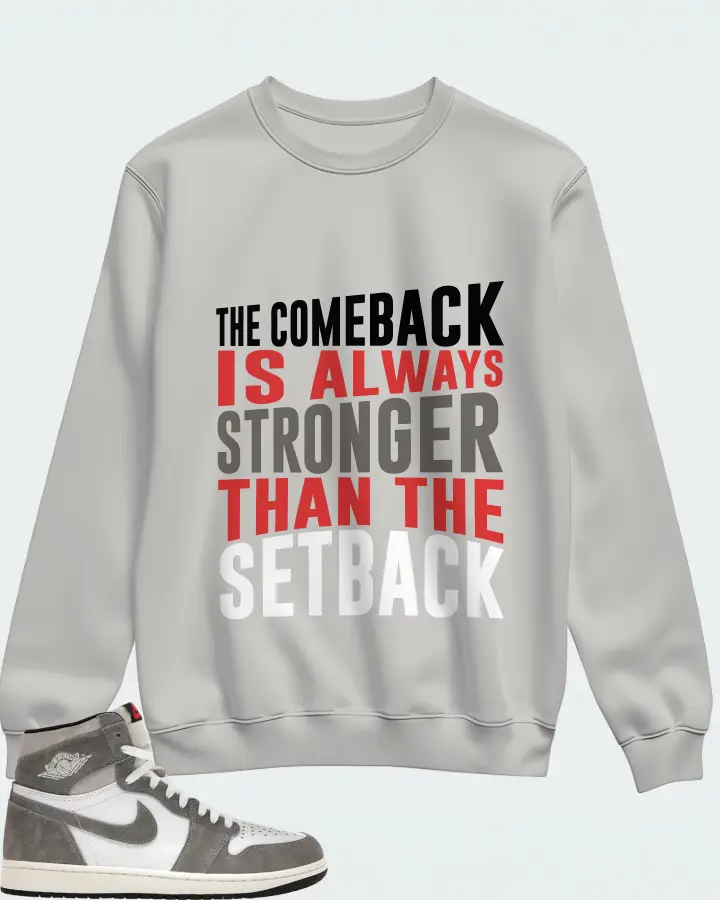 Jordan 1 Retro High OG Sneaker Matching Grey Sweatshirt - The Comeback