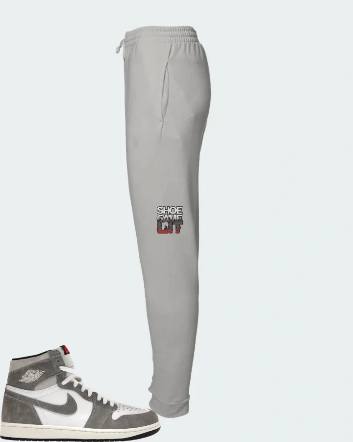 Jordan 1 Retro High OG Sneaker Matching Grey Joggers - Shoe Game Lit Refreshed