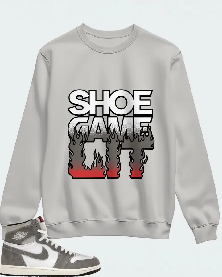 Jordan 1 Retro High OG Sneaker Matching Grey Sweatshirt - Shoe Game Lit Refreshed