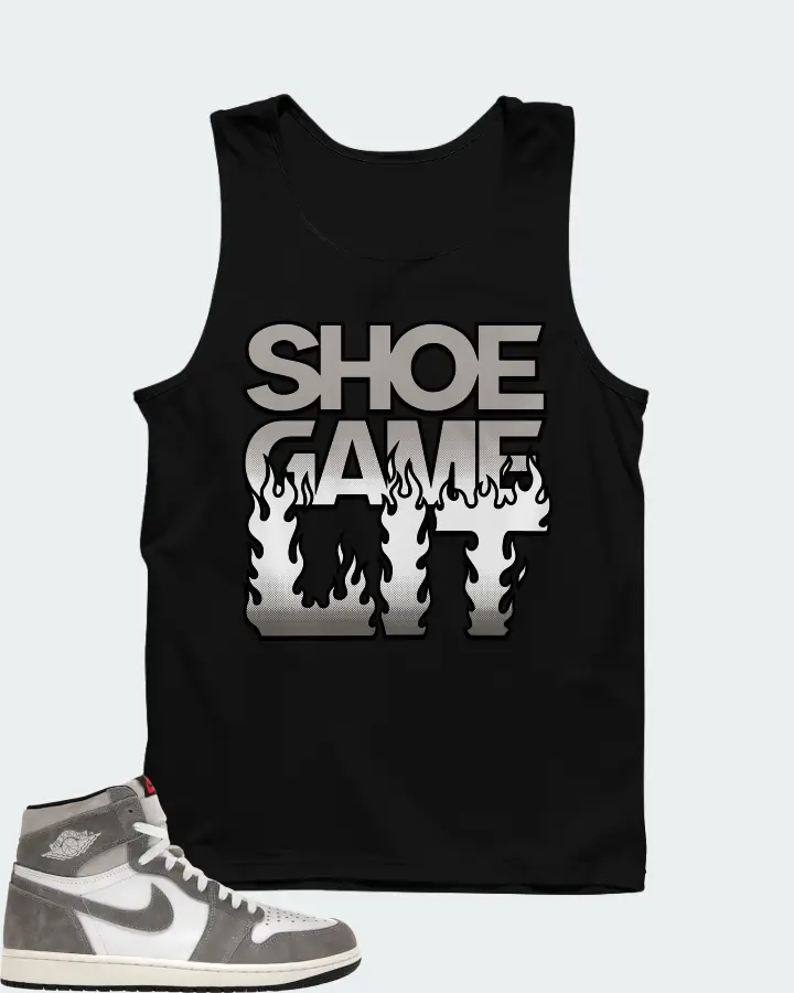 Jordan 1 Retro High OG Sneaker Matching Black Tank Top - Shoe Game Lit Refreshed
