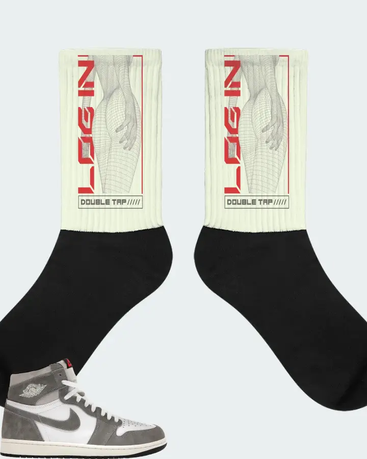 Jordan 1 Retro High OG Sneaker Matching Citron Socks (LOGIN) - View 1
