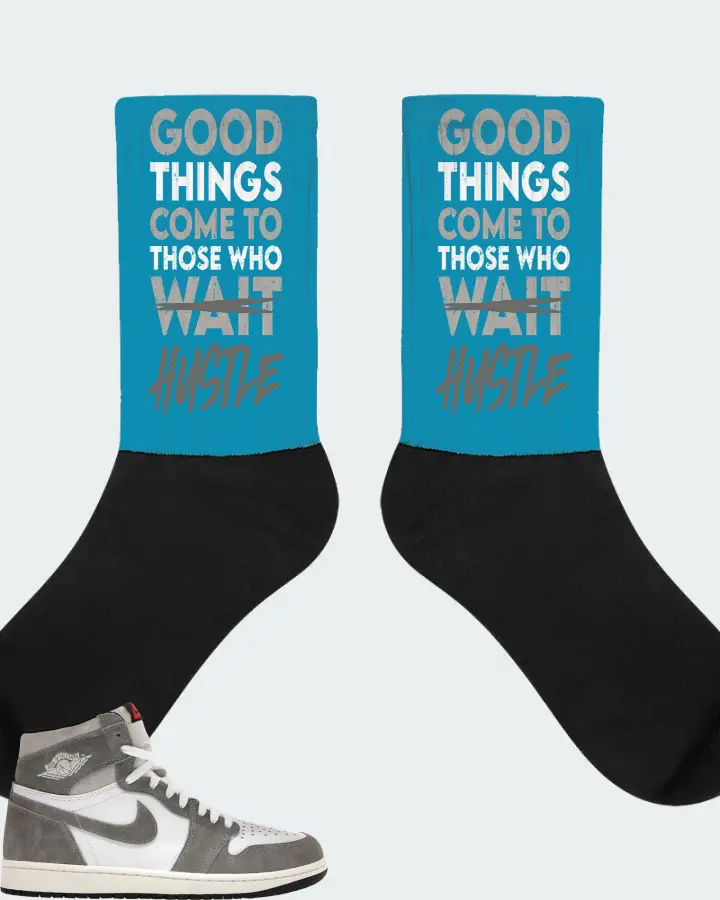 Jordan 1 Retro High OG Sneaker Matching Aqua Socks - Good Things Come