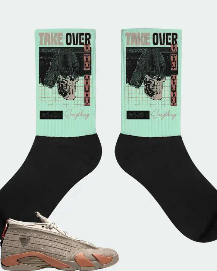 Jordan 14 Retro Sneaker Matching Mint Socks - Take Over