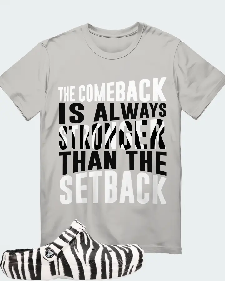 Crocs Classic Clog Zebra Sneaker Matching Grey T-Shirt - The Comeback
