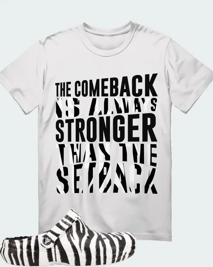 Crocs Classic Clog Zebra Sneaker Matching White T-Shirt - The Comeback